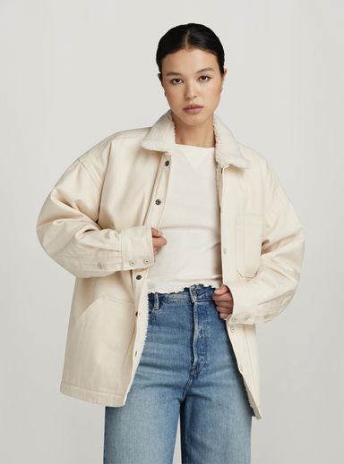 Boxy Sherpa Lined Overshirt